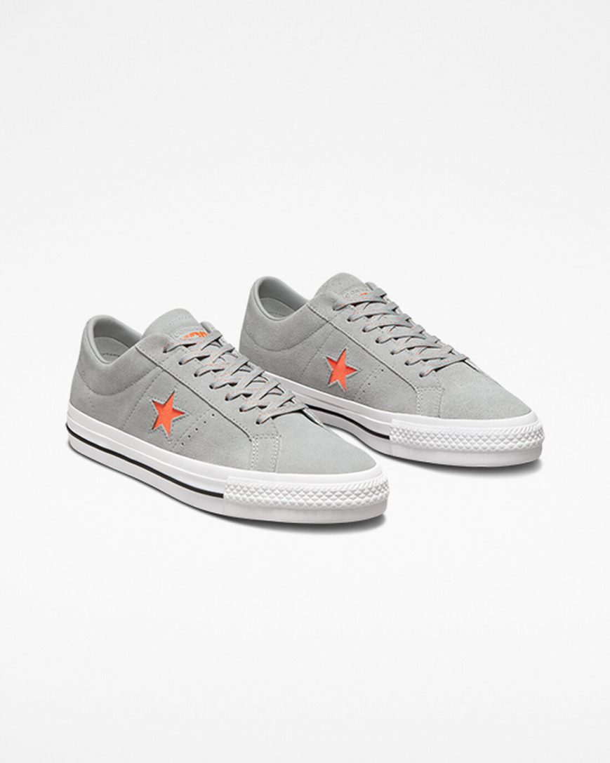 Zapatillas Skate Converse One Star Pro Mujer Gris Naranjas Blancas | PE P28LW7